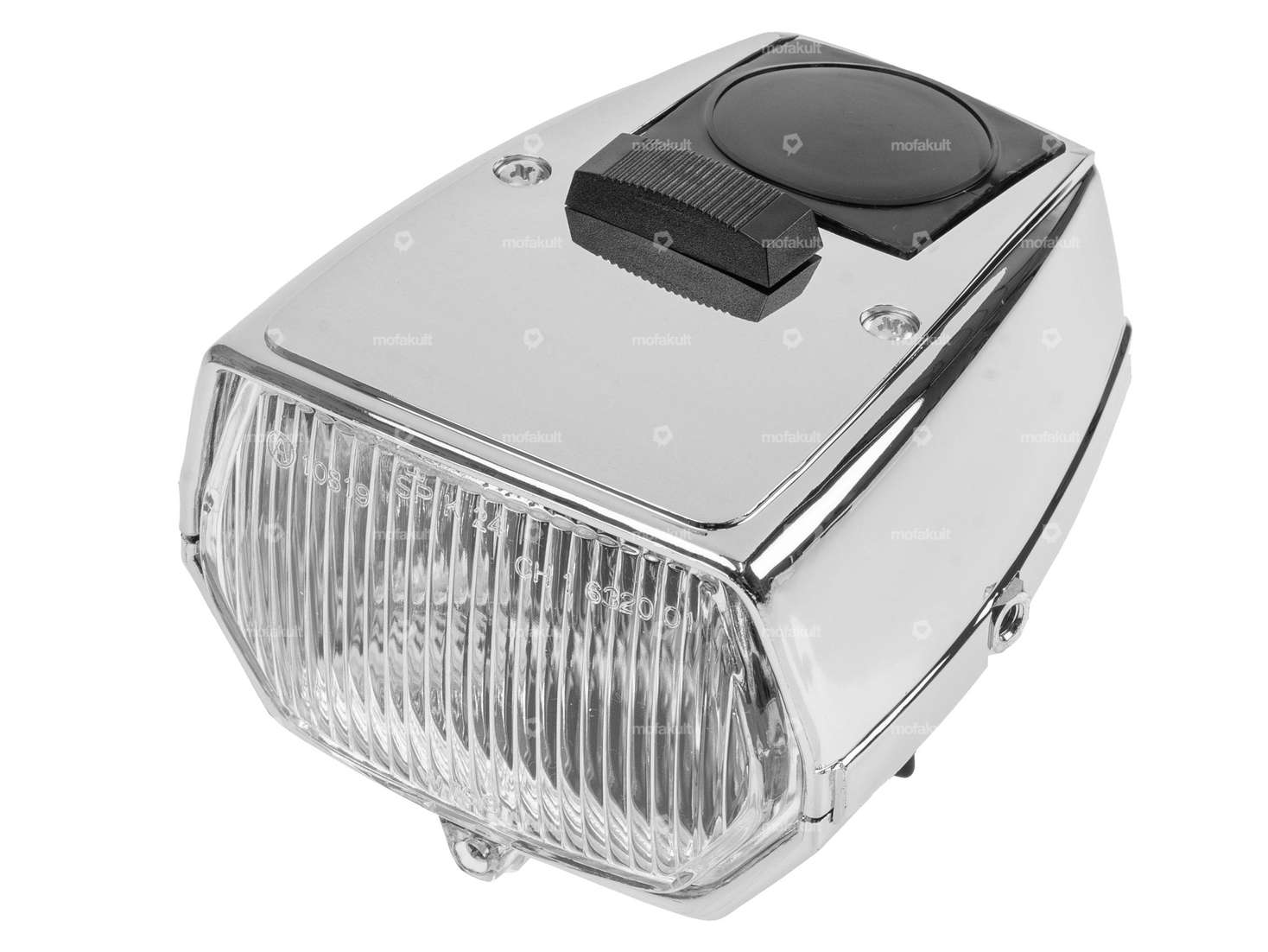 GPO headlamp square chrome with switch Carousel Image 1