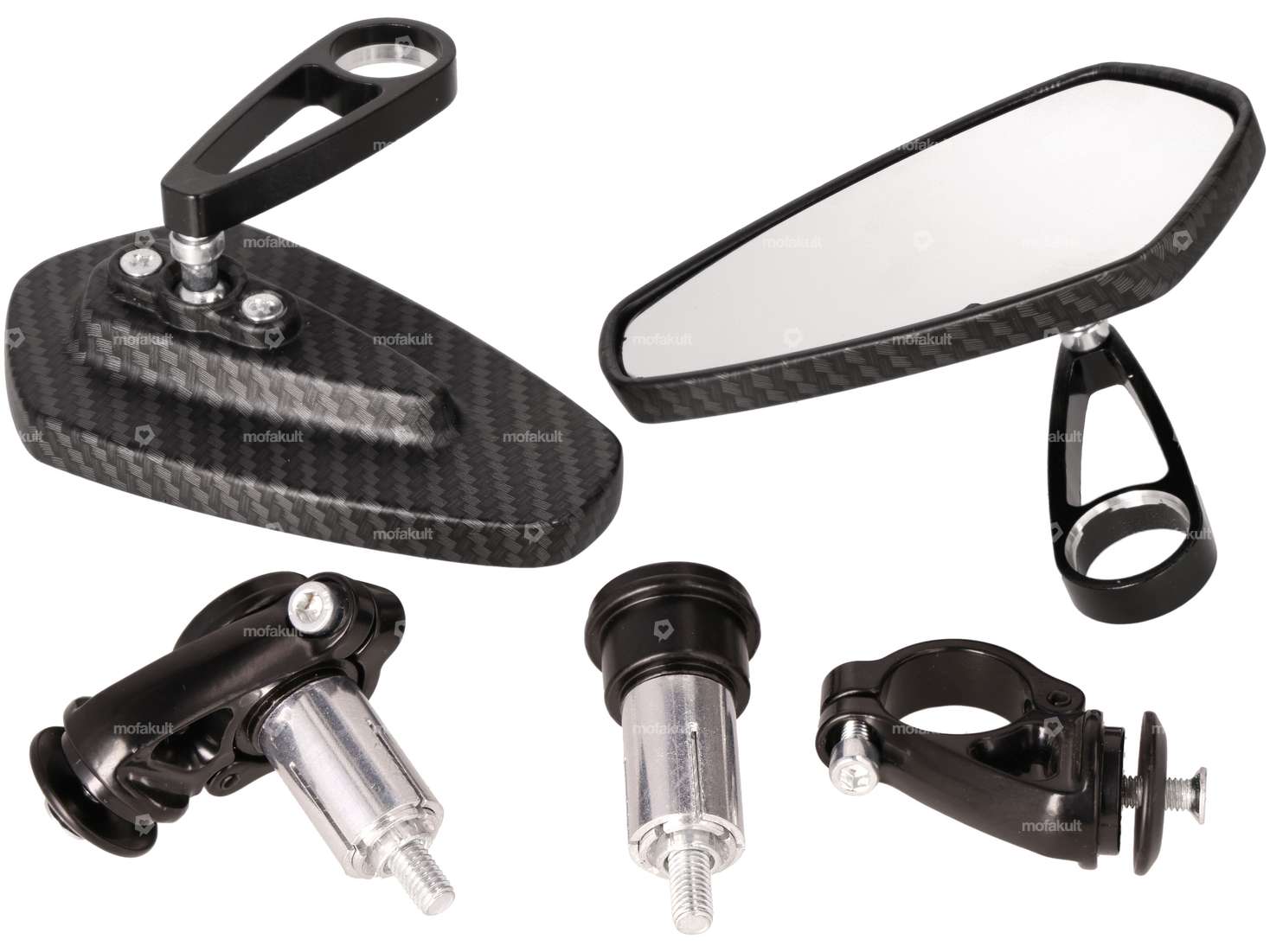 Spiegel CNC «Diamant» Steckvariante Alu Carbon-Look Carousel Image 2