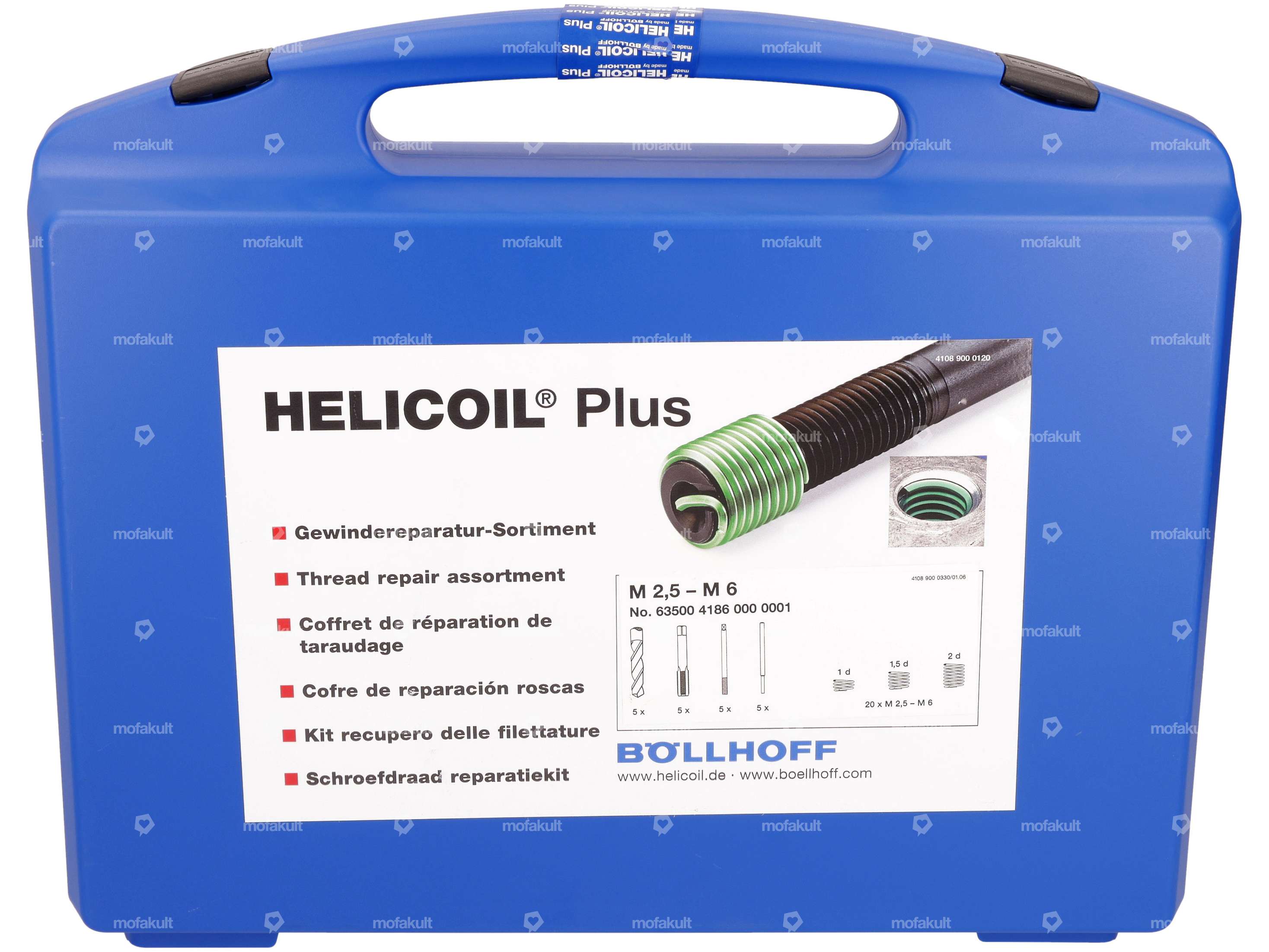 Helicoil Plus Set Gewindereparatur Helicoil Set 15-tlg. - Mit Gewindeeinsätzen 15-teilig Reparatursatz Mit Bohrer