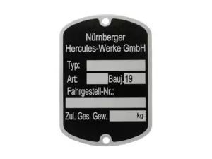 Typenschild klein | Hercules Typenschild klein | Hercules