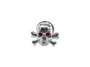 Zierfigur Skull with Bones Chrom rote Augen (Gewindestift) Zierfigur Skull with Bones Chrom rote Augen (Gewindestift)