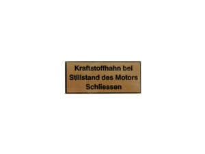 Aufkleber «Kraftstoffhahn schliessen» | Zündapp Belmondo Aufkleber «Kraftstoffhahn schliessen» | Zündapp Belmondo