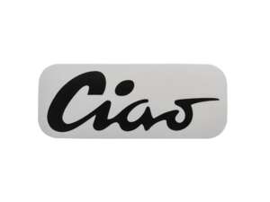 Aufkleber Tank «Ciao» schwarz 70 x 28 mm | Piaggio Ciao P, C9 Aufkleber Tank «Ciao» schwarz 70 x 28 mm | Piaggio Ciao P, C9