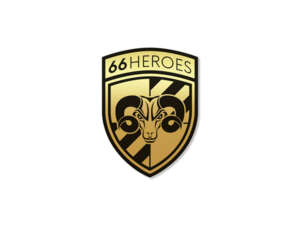 Aufkleber «66HEROES» 27 x 35 mm gold Aufkleber «66HEROES» 27 x 35 mm gold