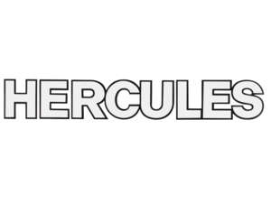 Aufkleber «HERCULES» Folienplot 189 x 28 mm schwarz / weiss Aufkleber «HERCULES» Folienplot 189 x 28 mm schwarz / weiss