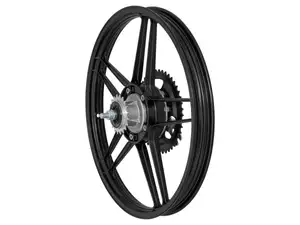 Rear wheel set cast iron black | Puch Maxi, Supermaxi, X30 NG-2AH Rear wheel set cast iron black | Puch Maxi, Supermaxi, X30 NG-2AH