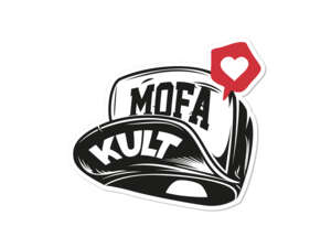 Aufkleber «mofakult Cap» 70 x 60 mm Aufkleber «mofakult Cap» 70 x 60 mm