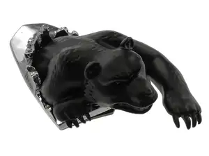 Decorative figure Hunting Bear large chrome / black Decorative figure Hunting Bear large chrome / black