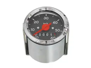 Speedometer 60 km/h Ø 48 mm black / chrome Speedometer 60 km/h Ø 48 mm black / chrome