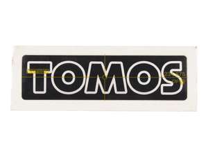 "TOMOS" Sticker, Black/Silver, 100 x 28 mm, Original "TOMOS" Sticker, Black/Silver, 100 x 28 mm, Original
