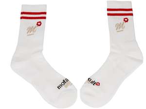 mk-Merch Sportsocken «Crew» weiss / rot mk-Merch Sportsocken «Crew» weiss / rot