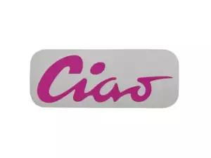 Aufkleber Tank «Ciao» pink 70 x 28 mm | Piaggio Ciao P, C9 Aufkleber Tank «Ciao» pink 70 x 28 mm | Piaggio Ciao P, C9