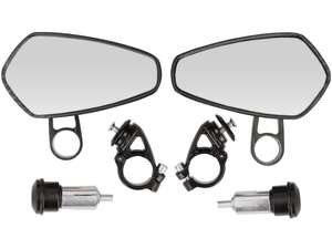 CNC "Diamant" Aluminum Handlebar-End Mirrors with Carbon Look CNC "Diamant" Aluminum Handlebar-End Mirrors with Carbon Look