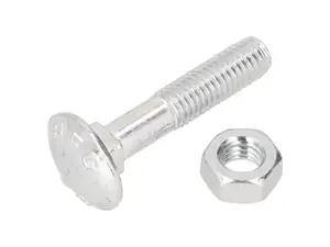 M8x40 carriage bolt, galvanized shank with nut M8x40 carriage bolt, galvanized shank with nut